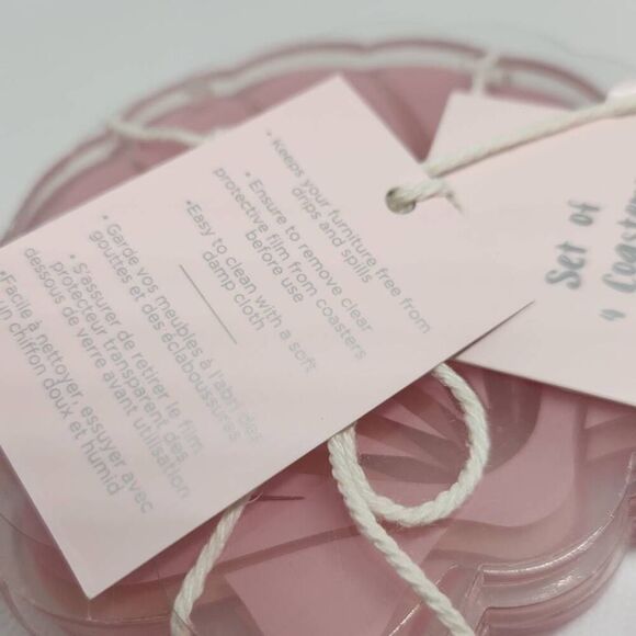 Coco + Lola Pink sea shell coasters new set of 4 - Picture 5 of 6